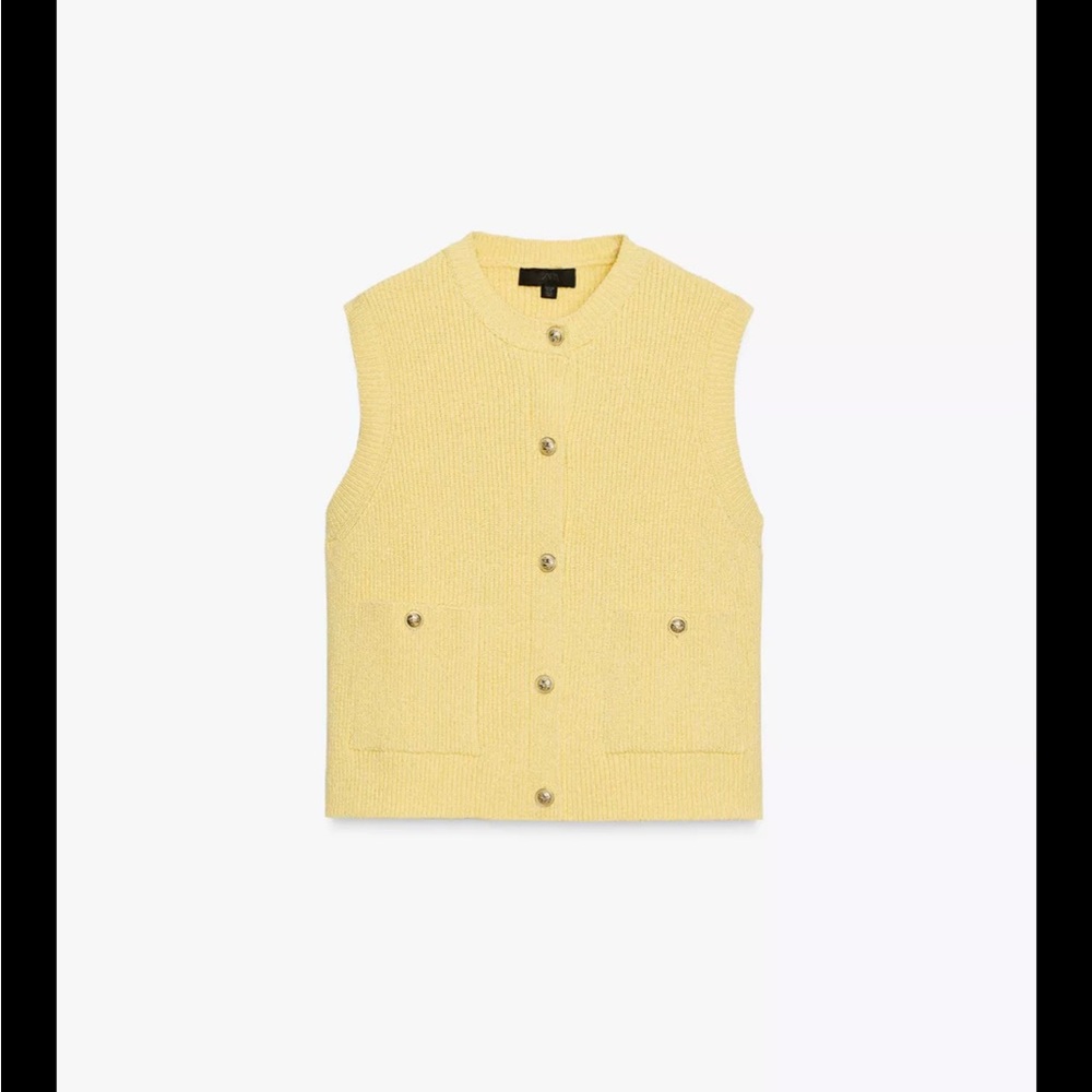 Zara Women's Yellow Sweater Vest